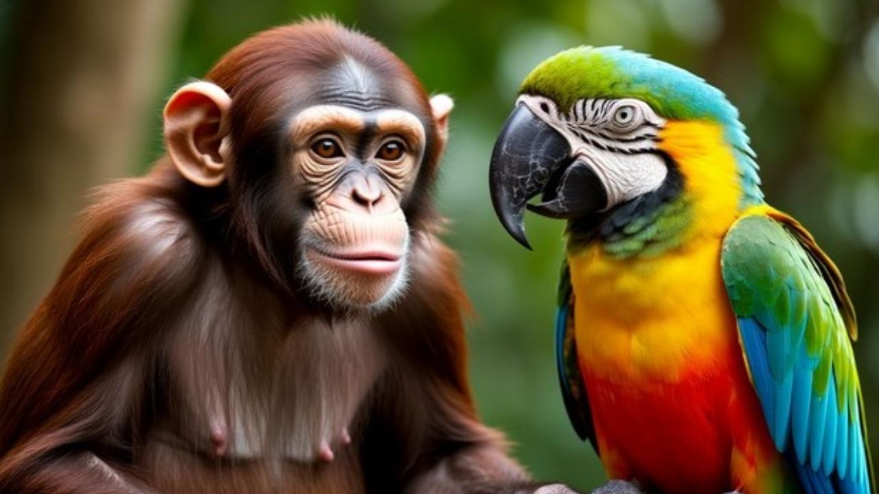 Жители Мордовии фотографировались с опасными обезьянами и попугаями