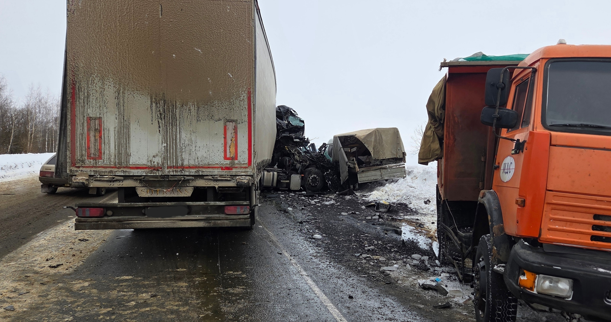 Гибель дорожных рабочих в Мордовии: официальная версия ДТП 