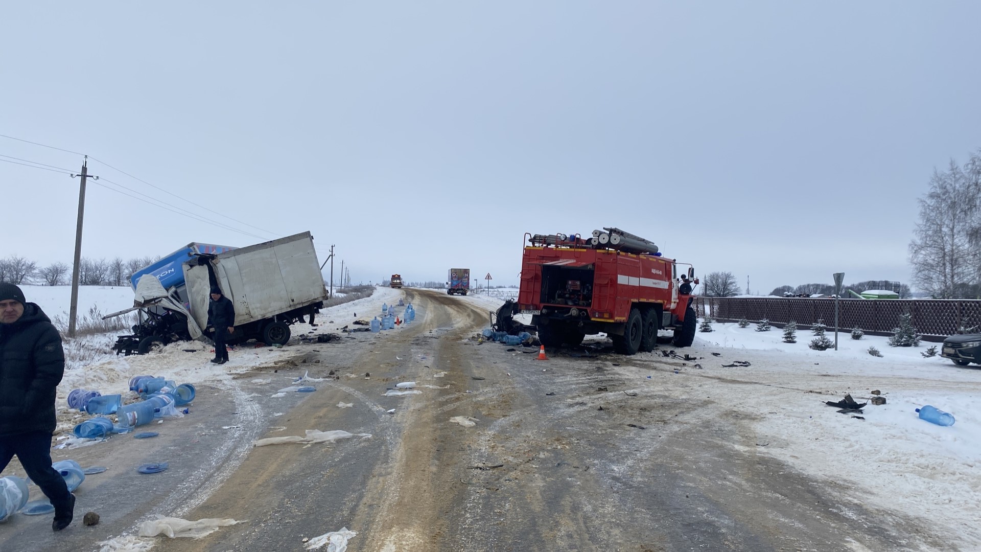В Мордовии полуторка вылетела под пожарную машину: водитель погиб