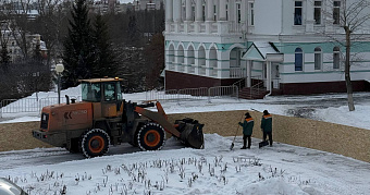 В Саранске у Советской площади начали делать каток 